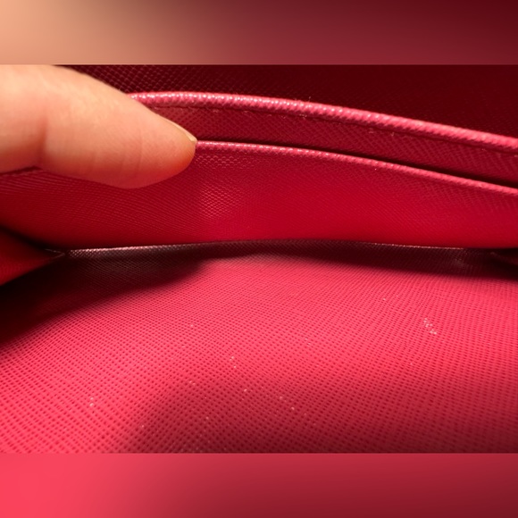 Prada Pink Saffiano Leather Continental Wallet. Chain will be included. - Picture 7 of 16
